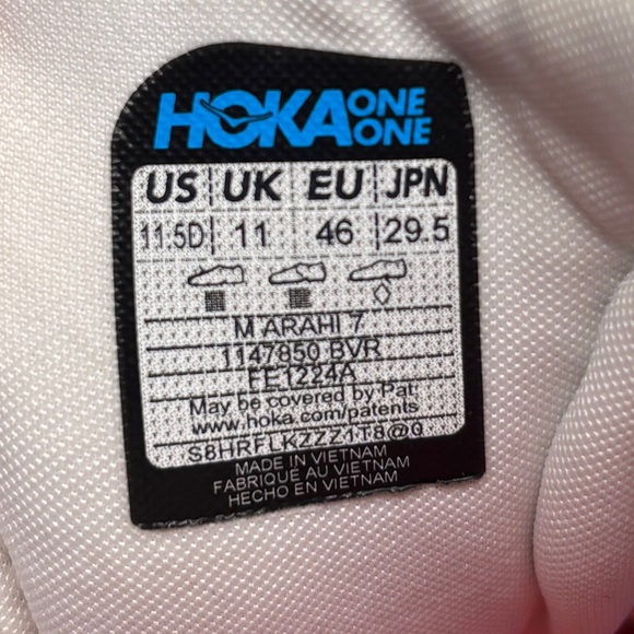 HOKA Arahi 7 Running Shoes Mens 11.5D White Blue Stability Athletic Sneakers - Picture 15 of 15